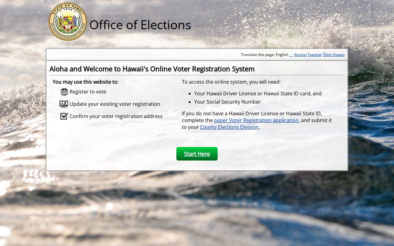 Honolulu residents directory voter verification