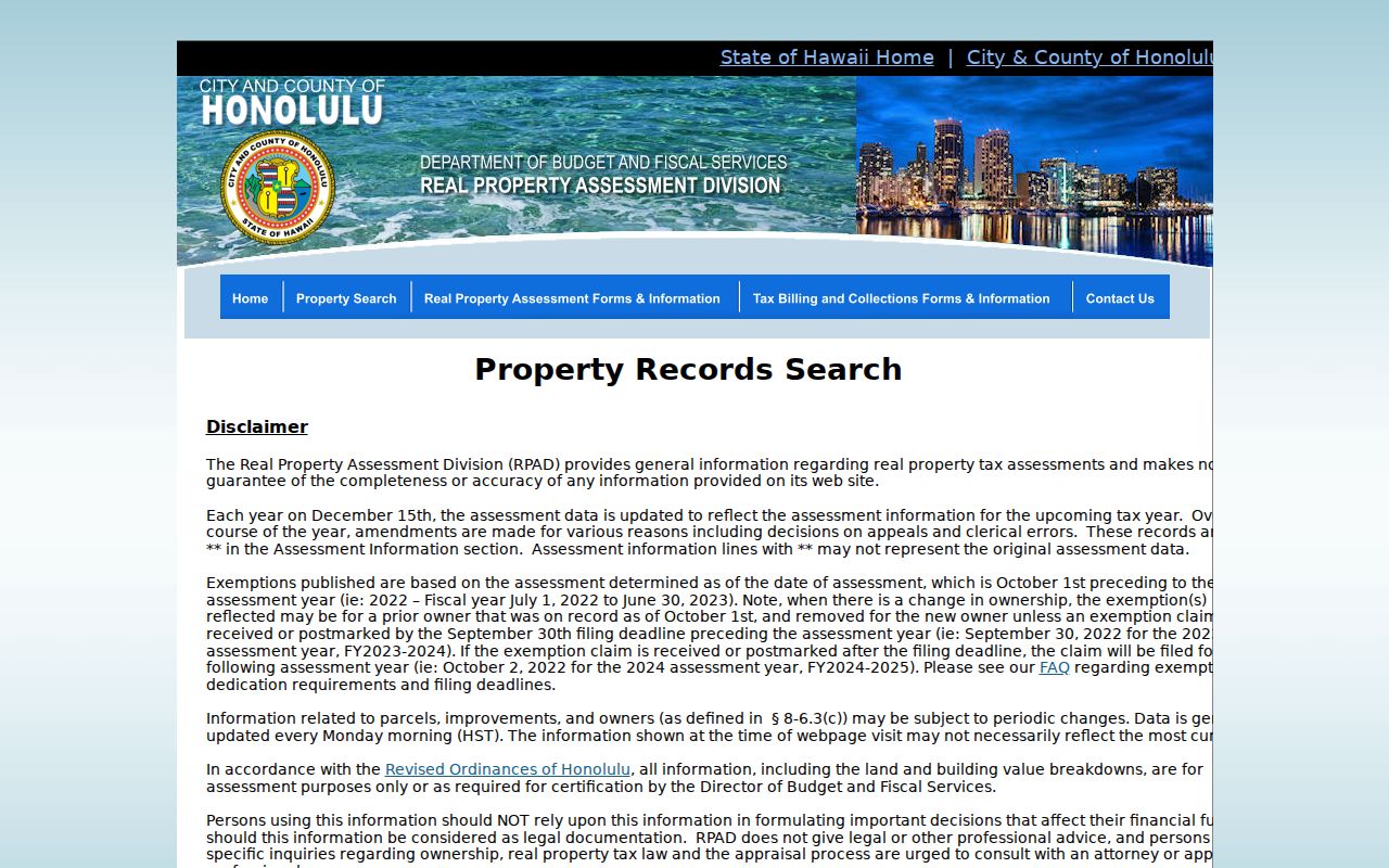 Honolulu residents directory property search